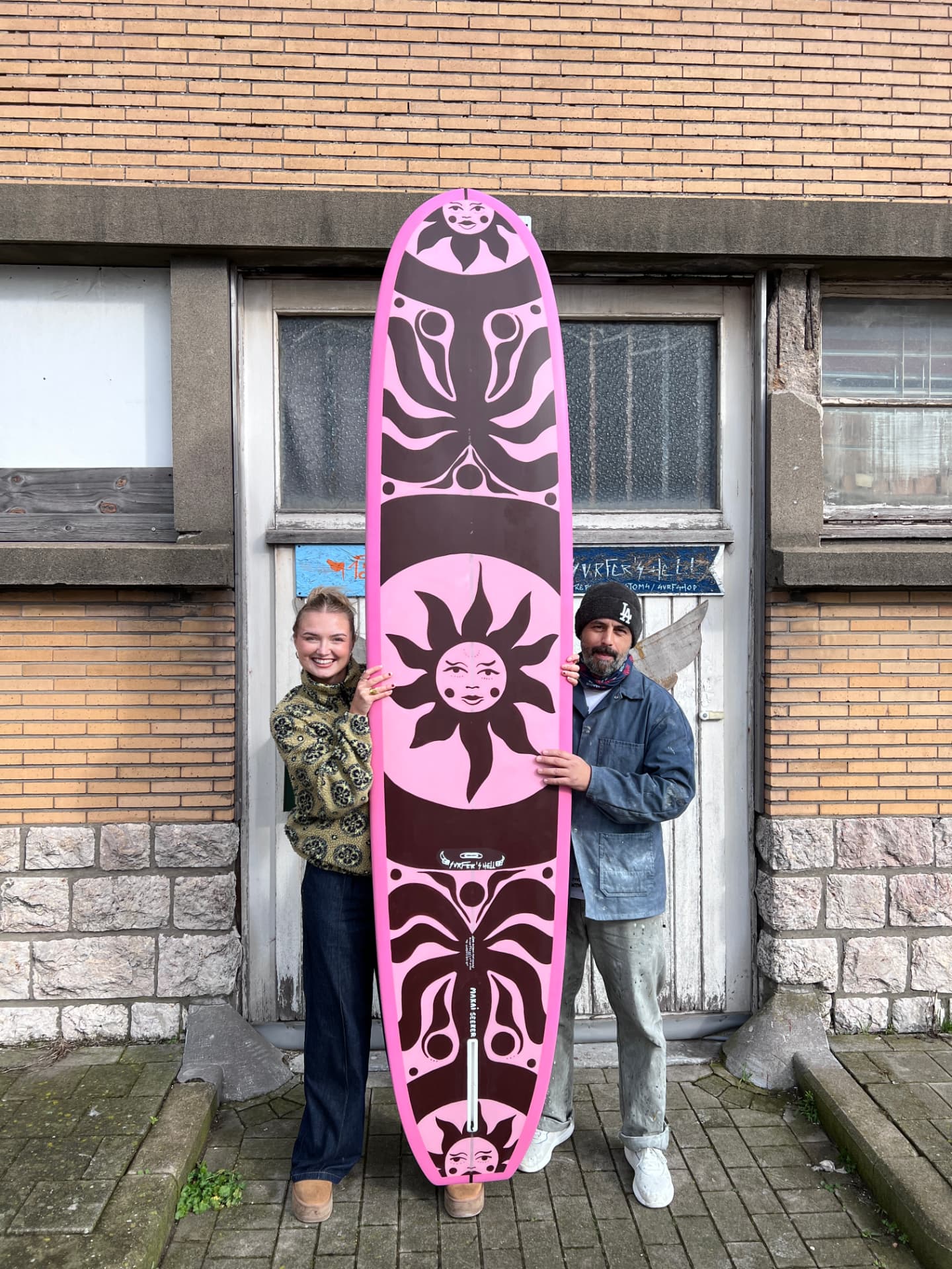 Danaë and Oscar with a finished board