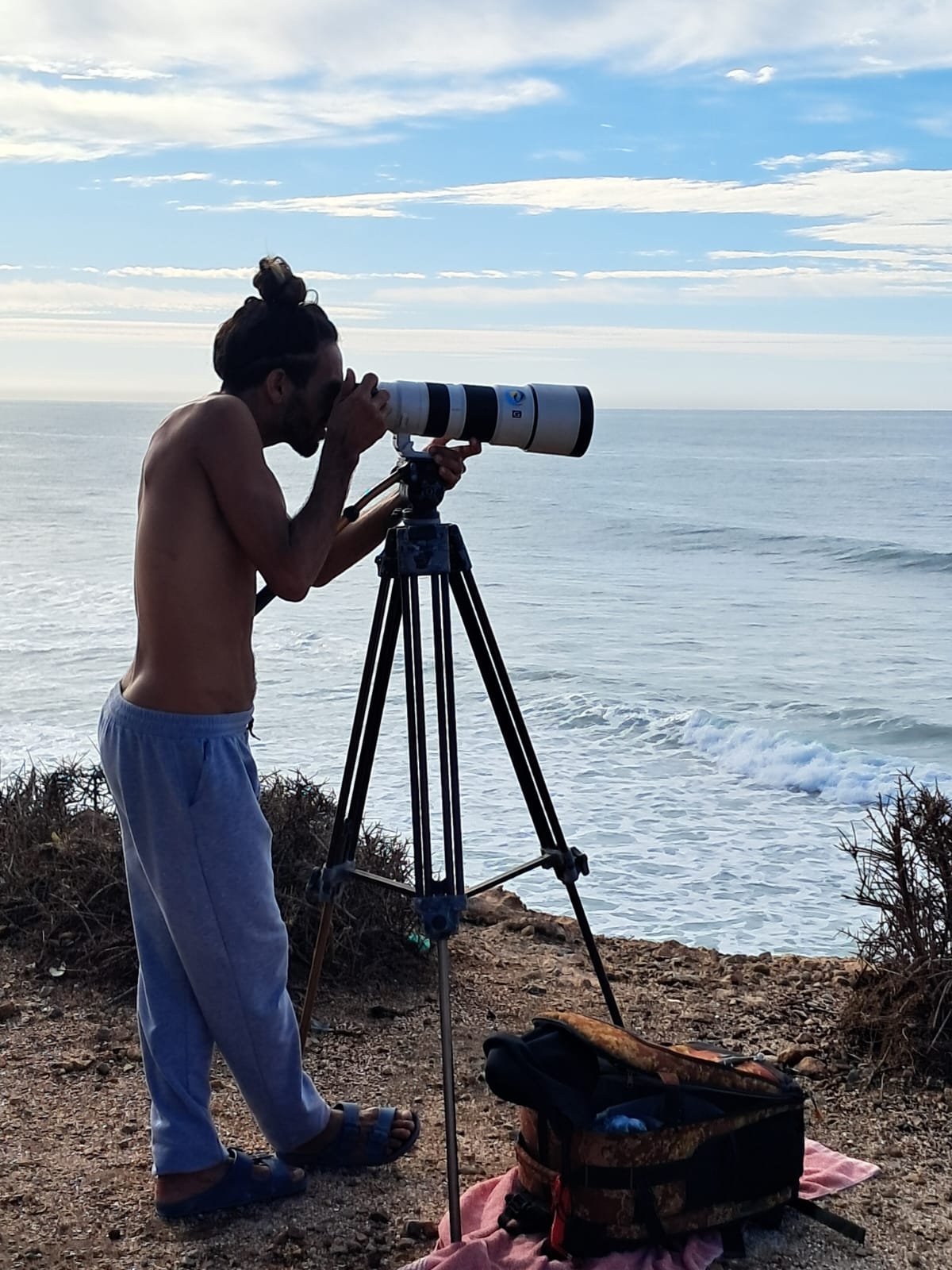Photographer shooting the ocean