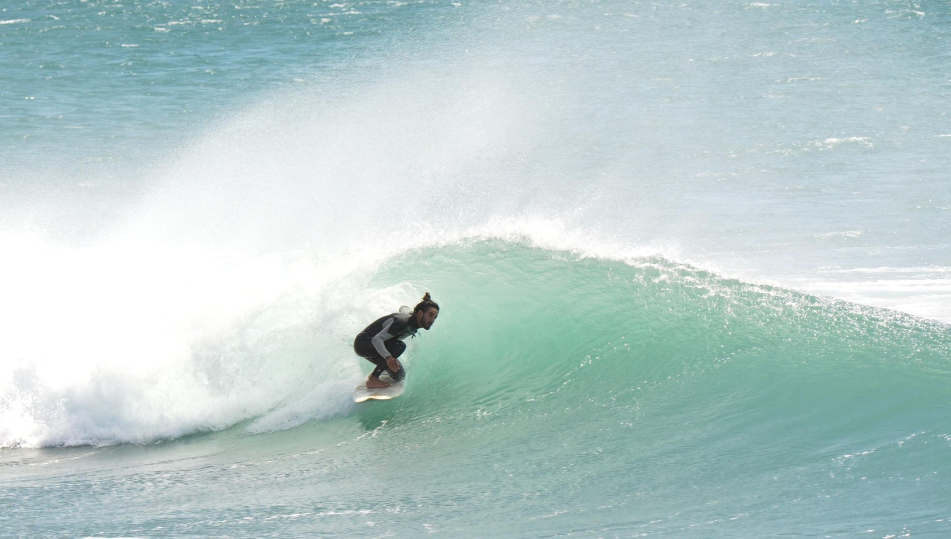 Surfer in the barrel