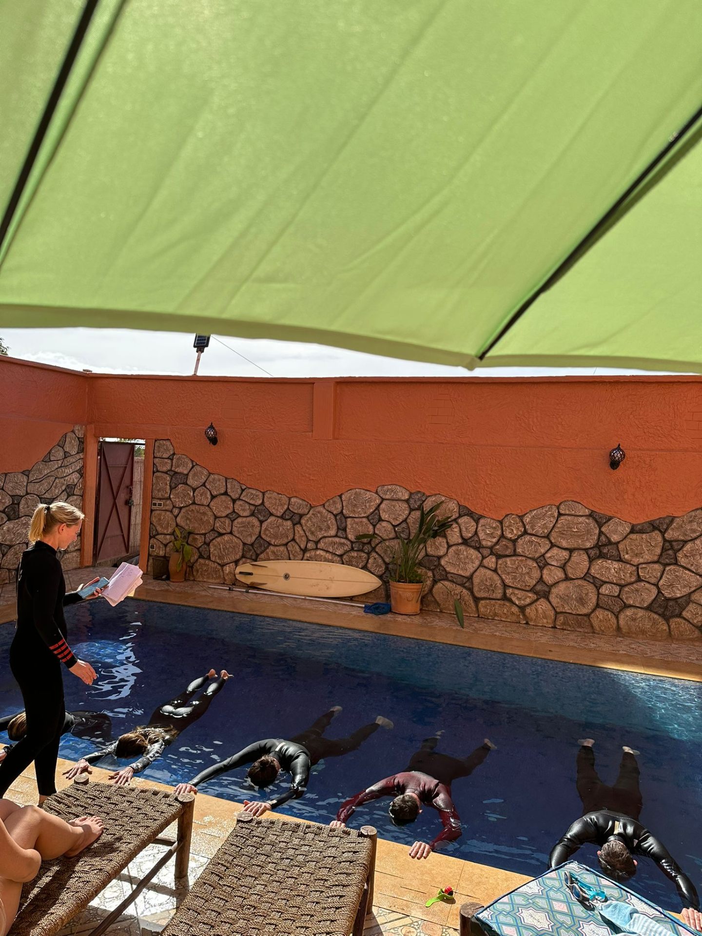 Breath work training in the pool